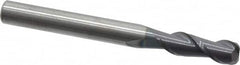 Accupro - 1/4", 2 Flute, Single End, Solid Carbide, 0.06" Corner Radius End Mill - 2-1/2" OAL, 40° Helix, Right Hand Flute, 3/4" LOC, Right Hand Cut - Benchmark Tooling