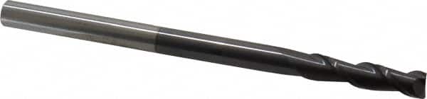 Accupro - 1/4", 1" LOC, 1/4" Shank Diam, 4" OAL, 2 Flute, Solid Carbide Square End Mill - Single End, AlTiN Finish, Spiral Flute, 40° Helix, Centercutting, Right Hand Cut, Right Hand Flute - Benchmark Tooling