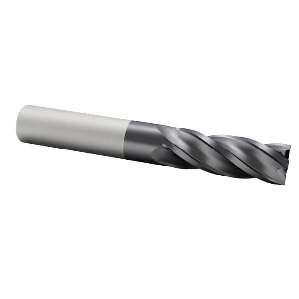 Accupro - 5/8", 4 Flute, Single End, Solid Carbide, 0.045" Corner Radius End Mill - 3-1/2" OAL, 40° Helix, Right Hand Flute, 1-1/4" LOC, Right Hand Cut - Benchmark Tooling