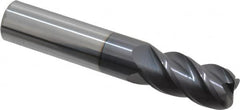 Accupro - 5/8", 4 Flute, Single End, Solid Carbide, 0.09" Corner Radius End Mill - 3-1/2" OAL, 40° Helix, Right Hand Flute, 1-1/4" LOC, Right Hand Cut - Benchmark Tooling