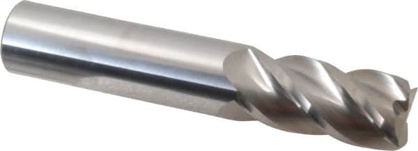 Accupro - 3/4", 4 Flute, Single End, Solid Carbide, 0.015" Corner Radius End Mill - 4" OAL, 40° Helix, Right Hand Flute, 1-1/2" LOC, Right Hand Cut - Benchmark Tooling