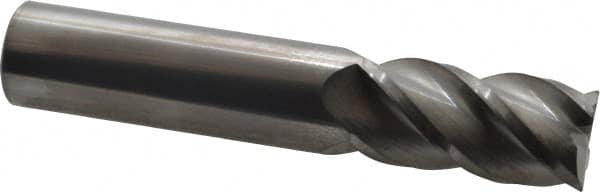 Accupro - 3/4", 4 Flute, Single End, Solid Carbide, 0.02" Corner Radius End Mill - 4" OAL, 40° Helix, Right Hand Flute, 1-1/2" LOC, Right Hand Cut - Benchmark Tooling