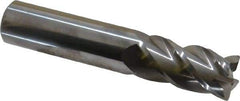 Accupro - 3/4", 4 Flute, Single End, Solid Carbide, 0.03" Corner Radius End Mill - 4" OAL, 40° Helix, Right Hand Flute, 1-1/2" LOC, Right Hand Cut - Benchmark Tooling