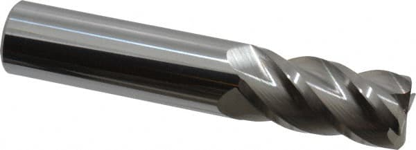 Accupro - 3/4", 4 Flute, Single End, Solid Carbide, 0.045" Corner Radius End Mill - 4" OAL, 40° Helix, Right Hand Flute, 1-1/2" LOC, Right Hand Cut - Benchmark Tooling