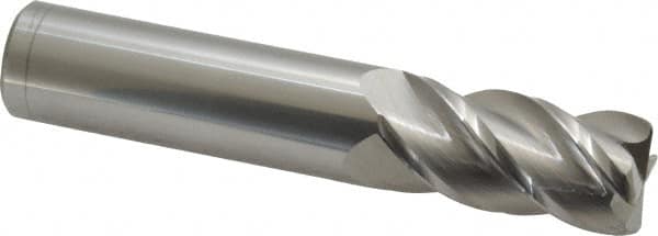 Accupro - 3/4", 4 Flute, Single End, Solid Carbide, 0.06" Corner Radius End Mill - 4" OAL, 40° Helix, Right Hand Flute, 1-1/2" LOC, Right Hand Cut - Benchmark Tooling