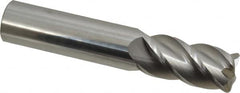 Accupro - 3/4", 4 Flute, Single End, Solid Carbide, 0.09" Corner Radius End Mill - 4" OAL, 40° Helix, Right Hand Flute, 1-1/2" LOC, Right Hand Cut - Benchmark Tooling