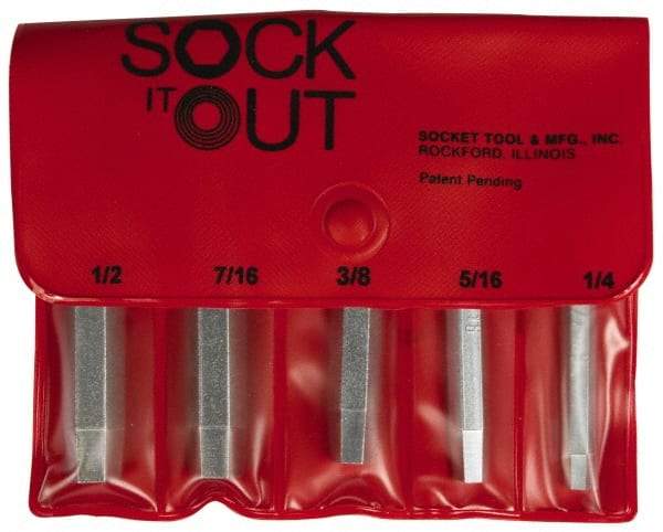 Sock It Out - Flat Head Cap Screw Extractor Set - 1/4 to 1/2 Size Range - Benchmark Tooling