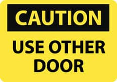 NMC - Caution - Use Other Door, Aluminum Fire and Exit Sign - 14" Wide x 10" High - Benchmark Tooling