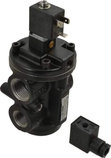 Norgren - 4.6 CV Rate, 1/2" NPT Inlet 1/2 Basic Valves - 1/2" NPT Inlet, Poppet Valve, Solenoid Actuator - Benchmark Tooling