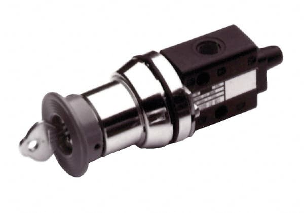 Norgren - 1/8" NPT Packed Spool Valve - Spring Activation, Shrouded Button, & 0.34 CV Rate - Benchmark Tooling