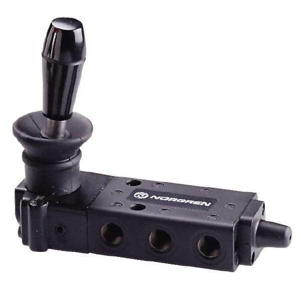 Norgren - 1/8" NPT Packed Spool Valve - Lever Type, Spring Activation & 0.34 CV Rate - Benchmark Tooling