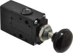 Norgren - 1/4" NPT Packed Spool Valve - Button Type, Spring Activation & 0.98 CV Rate - Benchmark Tooling