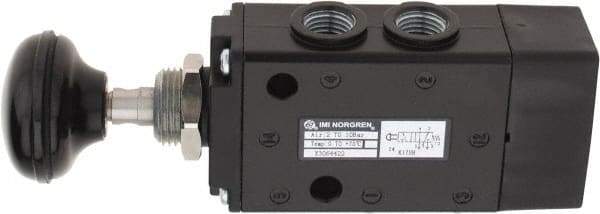 Norgren - 1/4" NPT Packed Spool Valve - Button Type, Spring Activation & 0.98 CV Rate - Benchmark Tooling