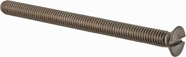 Value Collection - M6x1.00 Metric Coarse, 80mm OAL Slotted Drive Machine Screw - Flat Head, Grade 18-8 & A2 Stainless Steel, Uncoated, Without Washer - Benchmark Tooling