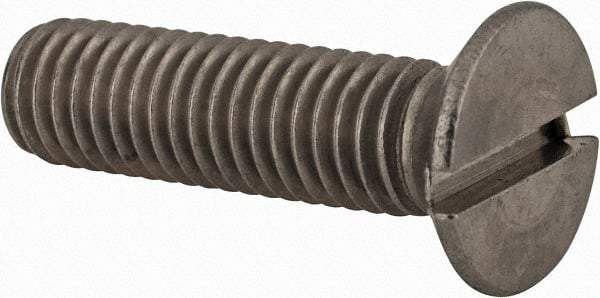 Value Collection - M8x1.25 Metric Coarse, 30mm OAL Slotted Drive Machine Screw - Flat Head, Grade 18-8 & A2 Stainless Steel, Uncoated, Without Washer - Benchmark Tooling