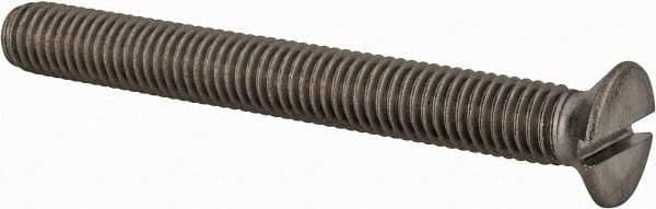 Value Collection - M8x1.25 Metric Coarse, 70mm OAL Slotted Drive Machine Screw - Flat Head, Grade 18-8 & A2 Stainless Steel, Uncoated, Without Washer - Benchmark Tooling