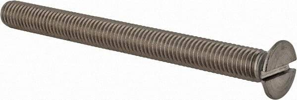 Value Collection - M8x1.25 Metric Coarse, 90mm OAL Slotted Drive Machine Screw - Flat Head, Grade 18-8 & A2 Stainless Steel, Uncoated, Without Washer - Benchmark Tooling