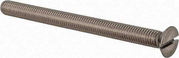 Value Collection - M8x1.25 Metric Coarse, 100mm OAL Slotted Drive Machine Screw - Flat Head, Grade 18-8 & A2 Stainless Steel, Uncoated, Without Washer - Benchmark Tooling