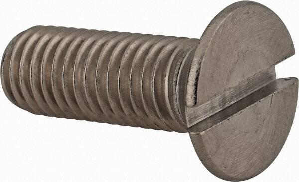 Value Collection - M10x1.50 Metric Coarse, 30mm OAL Slotted Drive Machine Screw - Flat Head, Grade 18-8 & A2 Stainless Steel, Uncoated, Without Washer - Benchmark Tooling