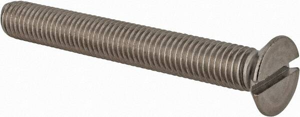 Value Collection - M10x1.50 Metric Coarse, 80mm OAL Slotted Drive Machine Screw - Flat Head, Grade 18-8 & A2 Stainless Steel, Uncoated, Without Washer - Benchmark Tooling