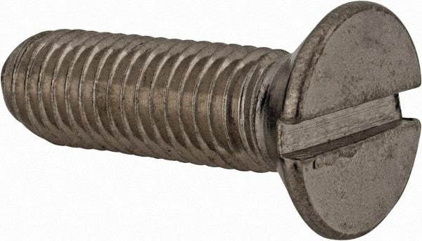 Value Collection - M12x1.75 Metric Coarse, 40mm OAL Slotted Drive Machine Screw - Flat Head, Grade 18-8 & A2 Stainless Steel, Uncoated, Without Washer - Benchmark Tooling