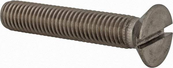 Value Collection - M12x1.75 Metric Coarse, 65mm OAL Slotted Drive Machine Screw - Flat Head, Grade 18-8 & A2 Stainless Steel, Uncoated, Without Washer - Benchmark Tooling