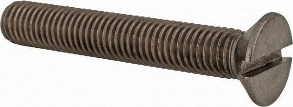 Value Collection - M12x1.75 Metric Coarse, 75mm OAL Slotted Drive Machine Screw - Flat Head, Grade 18-8 & A2 Stainless Steel, Uncoated, Without Washer - Benchmark Tooling