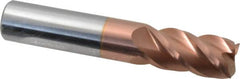 Accupro - 5/8", 4 Flute, Single End, Solid Carbide, 0.02" Corner Radius End Mill - 3-1/2" OAL, 40° Helix, Right Hand Flute, 1-1/4" LOC, Right Hand Cut - Benchmark Tooling