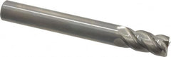 Accupro - 1/2", 1" LOC, 1/2" Shank Diam, 4" OAL, 4 Flute, Solid Carbide Square End Mill - Single End, Uncoated, Spiral Flute, 40° Helix, Centercutting, Right Hand Cut, Right Hand Flute - Benchmark Tooling