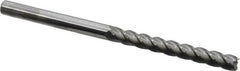 Accupro - 3/8", 3" LOC, 3/8" Shank Diam, 6" OAL, 4 Flute, Solid Carbide Square End Mill - Single End, Uncoated, Spiral Flute, 40° Helix, Centercutting, Right Hand Cut, Right Hand Flute - Benchmark Tooling