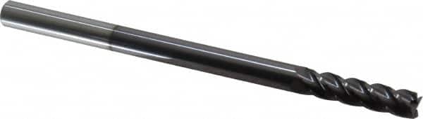 Accupro - 3/8", 1-1/2" LOC, 3/8" Shank Diam, 6" OAL, 4 Flute, Solid Carbide Square End Mill - Single End, AlTiN Finish, Spiral Flute, 40° Helix, Centercutting, Right Hand Cut, Right Hand Flute - Benchmark Tooling