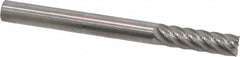 Accupro - 3/16", 5/8" LOC, 3/16" Shank Diam, 2" OAL, 6 Flute, Solid Carbide Square End Mill - Single End, Uncoated, Spiral Flute, 40° Helix, Centercutting, Right Hand Cut, Right Hand Flute - Benchmark Tooling