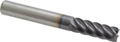 Accupro - 5/16", 7/8" LOC, 5/16" Shank Diam, 2-1/2" OAL, 6 Flute, Solid Carbide Square End Mill - Single End, AlTiN Finish, Spiral Flute, 40° Helix, Centercutting, Right Hand Cut, Right Hand Flute - Benchmark Tooling