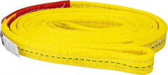 Lift-All - 6' Long x 1" Wide, 6,200 Lb Vertical Capacity, 2 Ply, Polyester Web Sling - 4,900 Lb Choker Capacity, Yellow - Benchmark Tooling