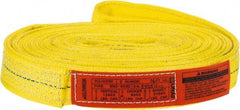 Lift-All - 16' Long x 2" Wide, 12,200 Lb Vertical Capacity, 2 Ply, Polyester Web Sling - 9,800 Lb Choker Capacity, Yellow - Benchmark Tooling