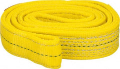 Lift-All - 4' Long x 2" Wide, 12,200 Lb Vertical Capacity, 2 Ply, Polyester Web Sling - 9,800 Lb Choker Capacity, Yellow - Benchmark Tooling