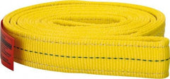 Lift-All - 6' Long x 2" Wide, 12,200 Lb Vertical Capacity, 2 Ply, Polyester Web Sling - 9,800 Lb Choker Capacity, Yellow - Benchmark Tooling