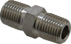 Ham-Let - 1/4" Grade 316 Stainless Steel Pipe Hex Nipple - MNPT End Connections, 7,500 psi - Benchmark Tooling