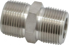 Ham-Let - 3/4" Grade 316 Stainless Steel Pipe Hex Nipple - MNPT End Connections, 6,800 psi - Benchmark Tooling