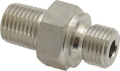 Ham-Let - 1/4" Grade 316 Stainless Steel Pipe Hex Nipple - MNPT x MBSPP End Connections, 7,500 psi - Benchmark Tooling