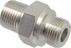 Ham-Let - 3/8" Grade 316 Stainless Steel Pipe Hex Nipple - MNPT x MBSPP End Connections, 7,300 psi - Benchmark Tooling