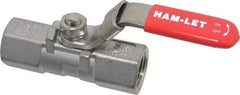 Ham-Let - 1/2" Pipe, FNPT x FNPT End Connections, Stainless Steel, Inline, Two Way Flow, Instrumentation Ball Valve - 2,000 psi WOG Rating, Locking Lever Handle, Reinforced PTFE Seal, Reinforced PTFE Seat - Benchmark Tooling