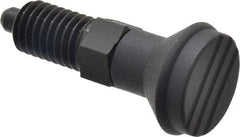 Gibraltar - 1/2-13, 17mm Thread Length, 6mm Plunger Diam, Lockout Knob Handle Indexing Plunger - Plunger Style C, 20mm Body Length, 56mm OAL, Steel - Benchmark Tooling