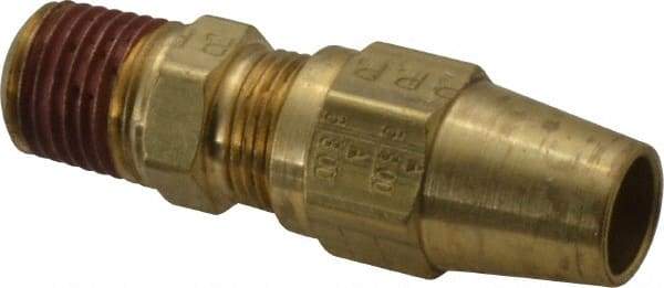 Parker - 3/8" OD, Brass Male Connector - 400 Max Working psi, -65 to 250°F, Comp x MNPT Ends - Benchmark Tooling