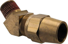 Parker - 3/4" OD, Brass Male 45° Elbow - 400 Max Working psi, -65 to 250°F, Comp x Male NPTF Ends - Benchmark Tooling