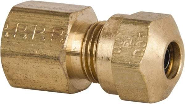 Parker - 1/4" OD, Brass Female Connector - 150 Max Working psi, -40 to 200°F, Comp x FNPT Ends - Benchmark Tooling