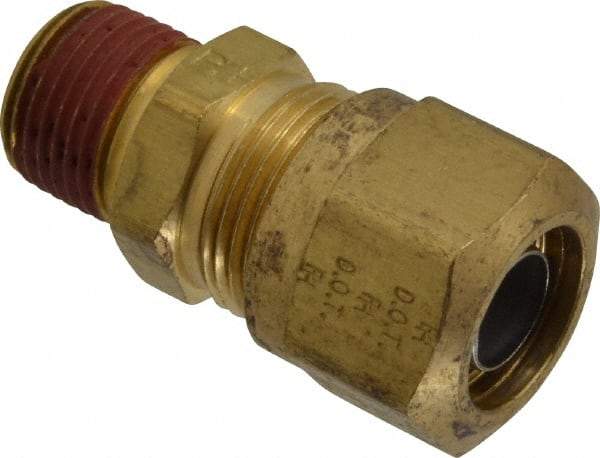 Parker - 5/8" OD, Brass Male Connector - 150 Max Working psi, -40 to 200°F, Comp x MNPT Ends - Benchmark Tooling