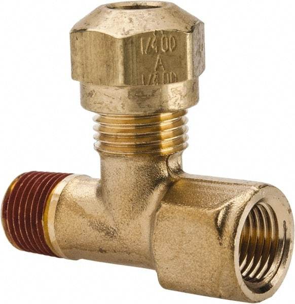 Parker - 1/4" OD, Brass Adapter Tee - 150 Max Working psi, -40 to 200°F, - Benchmark Tooling