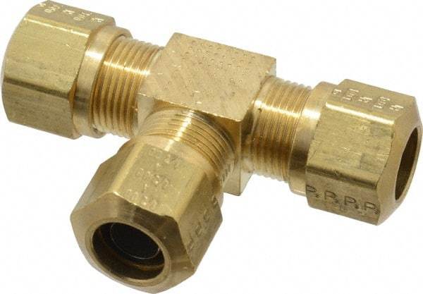 Parker - 1/2" OD, Brass Union Tee - 150 Max Working psi, -40 to 200°F, Comp x Comp x Comp Ends - Benchmark Tooling