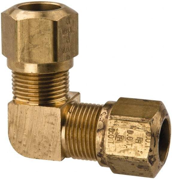 Parker - 1/2" OD, Brass Union Elbow - 150 Max Working psi, -40 to 200°F, Comp x Comp Ends - Benchmark Tooling